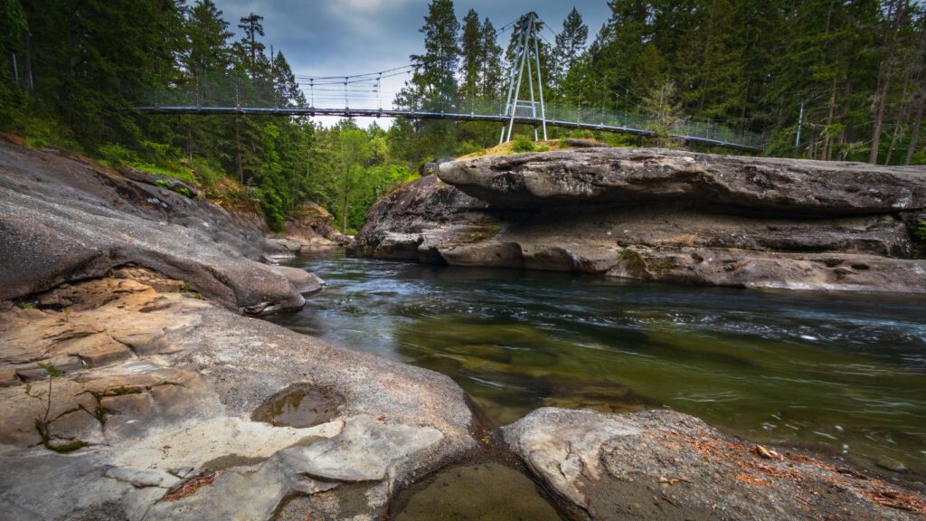 Top Bridge Park Located in Parksville, Vancouver Island