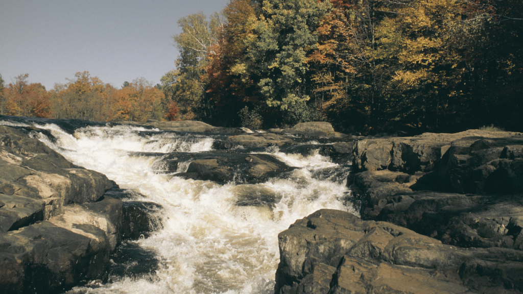 River flowing in St. Jerome Regional Park, Quebec, Canada